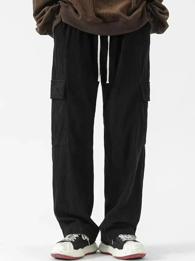 Men's Corduroy Cargo Pant – Black Shoppingstore25
