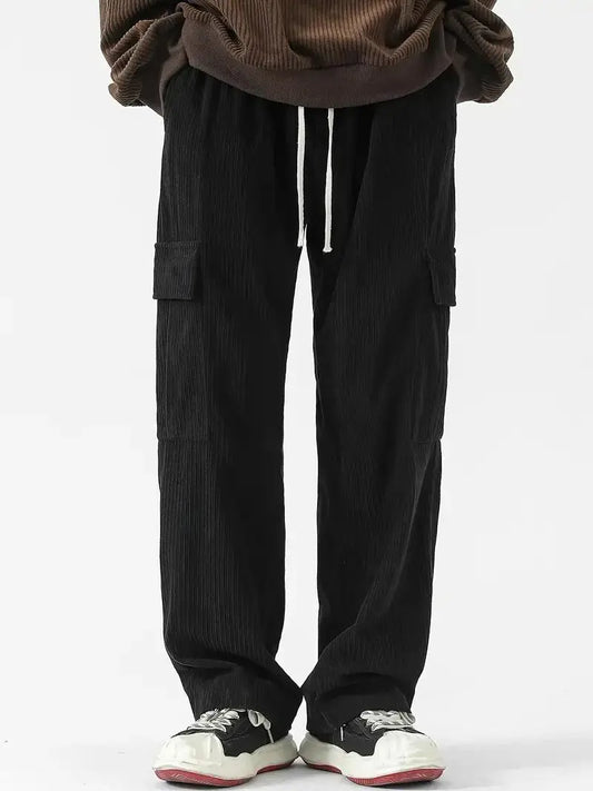 Men's Corduroy Cargo Pant – Black Shoppingstore25