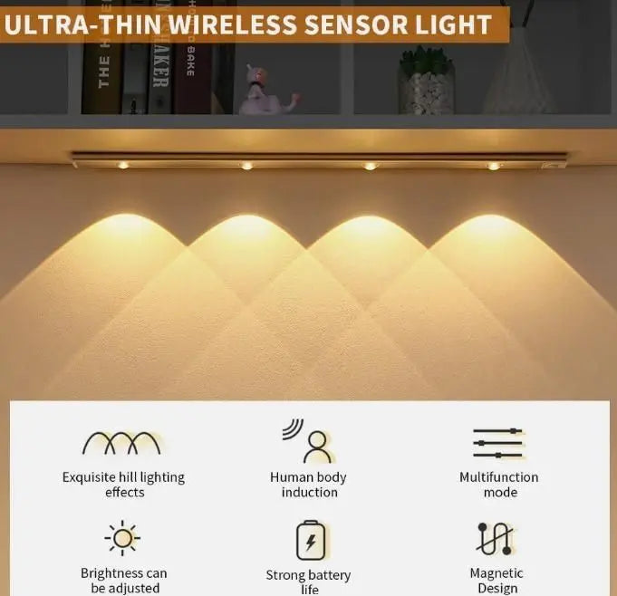 LED PIR Motion Sensor Cabinet  With USB Rechargeble Shoppingstore25